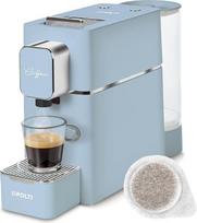 "POLTI Coffea S15LB" espreso aparatas, suderinamas su E.S.E padėkliukais, 44 mm, 0,85 l talpykla, 19 barų siurblio slėgis, šviesiai mėlynas