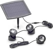 "Pontec PondoSolar LED Set 3" - apšvietimo rinkinys su 3 LED lemputėmis ir saulės kolektoriumi / saulės apšvietimas tvenkiniui ir sodui, juodas