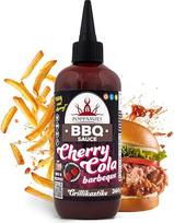 "Poppamies Cherry Cola Barbeque BBQ Sauce" - apdovanojimų pelnęs saldžiarūgštis skonis, puikiai tinka šonkauliukams ir mėsainiams - be glitimo, veganiškas - 360g