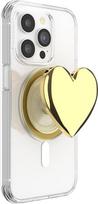 "PopSockets" telefono laikiklis "MagSafe" su atraminiu stovu, magnetinis stovas, keičiama viršutinė dalis, saugus laikiklis "iPhone MagSafe" dėklams, telefono ir planšetinio kompiuterio laikiklis - emaliuota auksinė širdis