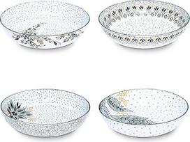 "Portmeirion Home & Gifts" Sara Miller London "Artisanne Noir" žemas 8,6" dubuo makaronams su aukso detalėmis