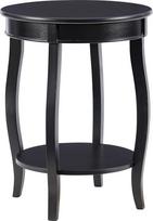 "Powell Furniture" apvalus stalas su lentyna, juodas