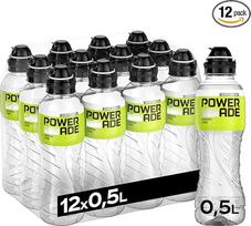 "Powerade Active Water Lemon-Lime" - bekaloris, becukris gaivusis gėrimas su vitaminais B3 ir B6 - sportinis gėrimas su mikroelementais vienkartiniuose buteliukuose (12 x 500 ml)
