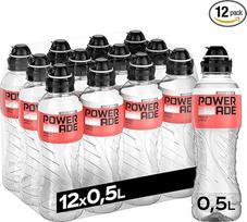 "Powerade Active Water Peach Apple" - bekaloris gaivusis gėrimas be cukraus, su vitaminais B3 ir B6 - sportinis gėrimas su mikroelementais vienkartiniuose buteliukuose (12 x 500 ml)