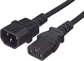 "PremiumCord" kps5 IEC 320 moteriškos ir vyriškos lyties IEC 320 ilginimo kabelis IEC 320 C13-C14 maitinimo kabelis, juodas (6 vnt.)