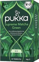 "Pukka Matcha" žaliosios arbatos infuzinis maišelis: Žalioji arbata su Matcha, stimuliuojanti gyvybinę veiklą, - maišelis su žaliąja arbata "Pukka".