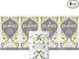 "Pukka Tea", ekologiška vaistažolių arbata "Trys ramunėlės", 4 pakuotės, 80 arbatos maišelių, įskaitant "Pukka" skardinę