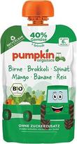 "Pumpkin Organics" ekologiški daržovių dribsniai "Squeeze Pear", brokoliai, špinatai, mangai, bananai, ryžiai be pridėtinio cukraus¹ - nuo 6 mėnesių - kaip užkandis ar papildomas maistas keliaujant - be glitimo (100 g)