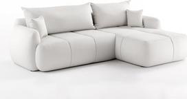 "Quel" kampinė sofa su miego funkcija ir lovos dėže, gyvenamasis kraštovaizdis su laikymo vieta, sofa lova su bangų pakaba ir T28 putomis, minkštas svetainės kampas (Šaltinis 01, otomanas)