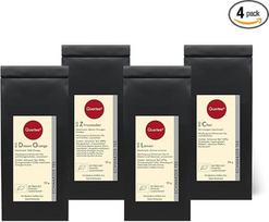 "Quertee Biotee" juodosios arbatos dovanų rinkinys 4 x 50 g Degustacinis rinkinys su juodąja arbata "Dream Orange", "Citrus Magic", "Lemon", "Chai