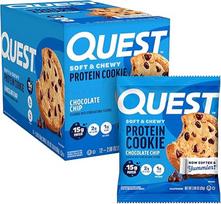 "Quest Nutrition" baltyminiai sausainiai, 59 g, šokolado drožlių, 12 vnt.