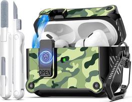 "R-fun" suderinamas su "AirPods Pro 2" dėklu (automobilinis iššokantis dangtelis) su valymo rinkiniu, suderinamas su "Airpods Pro 2nd/1st Gen" (2023/2022/2019), skirtas "Airpods Pro" dėklui (USB C/žaibolaidis), Rainforest