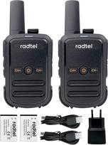 "Radtel RT12" įkraunamos radijo stotelės suaugusiesiems Didelio nuotolio rankinės PMR 446 radijo stotelės be licencijos 16CH laisvų rankų VOX, skirtos stovyklavimui ir žygiams (juodos spalvos)