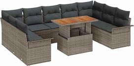 "Rantry" 10 dalių sodo-dėžės komplektas su sėdynėmis Grau Poly-Rattan Gartenlounge Modelis3358113