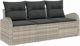 "Rantry" 3 dalių sodo-dėžės komplektas su minkštasuoliais Hellgrau aus Poly-Rattan Gartenlounge Modelis3345902