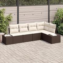 "Rantry" 5 dalių sodo sofos komplektas su kilimais Braun Poly-Rattan Gartenlounge Modelis3347058