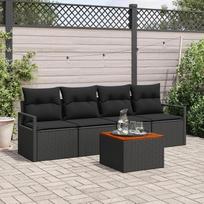 "Rantry" 5 dalių sodo-dėžių rinkinys su kilimėliais Schwarz Poly-Rattan Akazie, 2 dalių sodo-dėžių rinkinys su staltiese ir kilimėliais Schwarz Poly-Rattan Gartenlounge Modelis3356308
