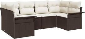"Rantry" 6 dalių sodo sofos komplektas su kilimais Braun Poly Rattan Gartenlounge Modelis3345498