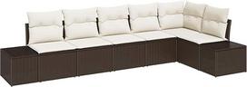 "Rantry" 6 dalių sodo-dėžės komplektas su kilimais Braun Rattan Gartenlounge Modelis3347078