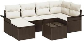 "Rantry" 6 dalių sodo-dėžės komplektas su sėdynėmis Grau Poly-Rattan Gartenlounge Modelis3345438