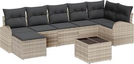 "Rantry" 8 dalių sodo sofos komplektas su kilimais Grau Poly Rattan Gartenlounge Modelis3346142
