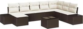 "Rantry" 8 dalių sodo sofos komplektas su kilimais Grau Poly Rattan Gartenlounge Modelis3347188