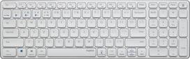 "Rapoo E9700M" belaidė klaviatūra Belaidė klaviatūra Plokščios aliuminio konstrukcijos aplinkai nekenksminga įkraunama baterija Vokiškas išdėstymas QWERTZ PC ir Mac - balta