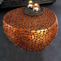 "Ravenna" kavos staliukas "Copper", pagamintas iš mozaikos dizaino metalinių plokštelių, rankų darbo 72 cm x 70 cm