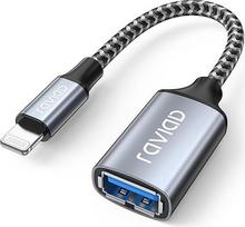 "RAVIAD Lightning to USB Adapter" [MFi Certified] "iPhone" USB OTG adapteris, skirtas "iPhone 14 13 Pro/Max", "iPad Air4/mini5", "iOS" OTG kabelio adapteris, palaikantis pelę, klaviatūrą, "U Stick", kortelių skaitytuvą, fotoaparatą