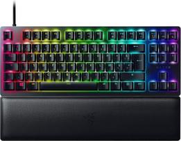 "Razer Huntsman V2 Tenkeyless" (violetinis jungiklis) - optinė žaidimų klaviatūra be skaitmeninės klaviatūros (optiniai jungikliai su garsu, nuimamas USB-C kabelis, riešo atrama) AZERTY klaviatūra | Juoda