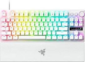 "Razer Huntsman V3 Pro Tenkeyless 8KHz" - TKL kompiuterio žaidimų klaviatūra - 8KHz HyperPolling - analoginiai optiniai jungikliai - suveikimo diapazonas 0,1-4,0 mm - Snap Tap - greitas suveikimas - QWERTY JAV išdėstymas | Balta