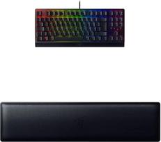 "Razer" rinkinys "BlackWidow V3 Tenkeyless" (žalias jungiklis) - kompaktiška QWERTZ žaidimų klaviatūra, vokiškas išdėstymas + ergonomiška riešo atrama klaviatūroms be skaitmeninės klaviatūros | Juoda