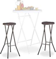 "Relaxdays Bastian" sulankstomos baro kėdės 2 vnt., atsparios oro sąlygoms 80 cm aukščio baro kėdės Dvigubas plastikinis paketas, rudos spalvos 29 x 32,5 x 80 cm