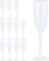 "Relaxdays" plastikinės šampano taurės, 12 vnt., nedūžtančios, be BPA, daugkartinio naudojimo šampano taurės, vestuvėms, stovyklavimui, 150 ml, baltos spalvos