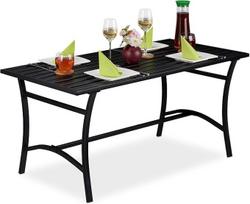 "Relaxdays" stačiakampis sodo stalas, sodas, terasa ir balkonas, tvirtas ir stabilus, metalinis stalas, V x Š x G: 55,5 x 120 x 60 cm, juodas