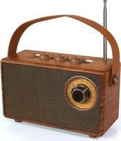 "Retro Bluetooth" grotuvas, Tragbarer Vintage Lautsprecher mit FM Radio, Wiederaufladbarer Kabelloser Lautsprecher mit klassischem Retro-Stil, unterstützt TF-Karte/AUX/USB, MP3-Player