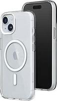 "RhinoShield" skaidrus dėklas, suderinamas su "MagSafe" [iPhone 15], itin stiprus magnetas, atsparus geltonavimui, krištolo skaidrumo, optimaliai apsaugantis ir pritaikytas asmeniniams poreikiams - baltas fotoaparato žiedas