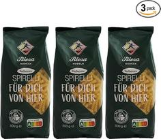 "Riesa" kietųjų kviečių makaronai "Spirelli" (3 x 500 g), "Riesa" makaronai, 3 vnt.