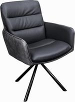 "Riess Ambiente Big George Swivel Design Chair" antracito odos mikropluošto porankiai Retro valgomojo kėdė Virtuvės kėdė Kėdė su porankiu