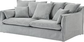 "Riess Ambiente Heaven" didelė 3 vietų sofa, 200 cm pločio, šviesiai pilkos spalvos, sofa su spyruokliniu branduoliu, nuimamu virvės užvalkalu