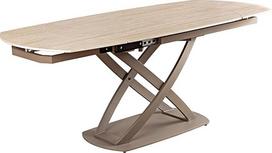 "Riess Ambiente Inception" ištiesiamas valgomojo stalas 130 - 190 cm - natūralus - marmuro keramikos dizaino stalas metalinis rėmas modernus valgomasis