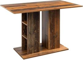 "Riess Ambiente Modena Timeless" valgomojo stalas - 110 cm - natūralus - seno medžio išvaizdos - su laikymo erdve Kolonos pagrindas Rustic, lengvai valomas, skirtas 4 asmenims