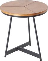 "Riess Ambiente" ąžuolo elegancijos dizaino šoninis staliukas 45 cm ąžuolo juodos spalvos metaliniu rėmu Apvalus svetainės stalas Sofos staliukas