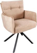 "Riess Ambiente" pasukama dizaino kėdė "Big George Champagne Velvet Textured Fabric" 360° kėdė Valgomojo kėdė Virtuvės kėdė Konferencijų kėdė