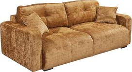 "Riess Ambiente" šiuolaikinė deimantinė sofa-lova - 235 cm - garstyčių geltonos spalvos - šenilas su lovos dėže 3 vietų sofa-lova