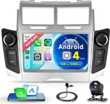 "Rimoody" 4G + 64G "Android" automobilinis radijas "Toyota Yaris/Vitz/Platz 2005-2011" su belaidžiu "Carplay" "Android" automobiliu, 9 colių jutiklinio ekrano radijas su GPS navigacija, "WiFi", "Bluetooth", FM/RDS, EQ/USB/SWC, galinis