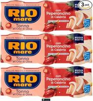 "Rio Mare" tunas alyvuogių aliejuje su Kalabrijos čili, 3 pakuotės po 65 g + raktų pakabukas italy shop service