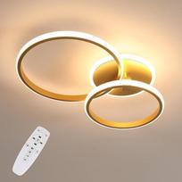 "Riserva" LED žiedinis lubų šviestuvas, reguliuojamas, 42 W apvalus lubų šviestuvas su nuotolinio valdymo pulteliu, 3000-6500 K, auksinis lubų apšvietimas, modernus svetainei, miegamajam, valgomajam, koridoriui, balkonui