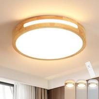 "Riserva" LED lubų šviestuvas, apvalus, 64 W lubų šviestuvas, reguliuojamas, modernus, 3000-6500 K, medinis lubų apšvietimas svetainei, miegamajam, vaikų kambariui, virtuvei