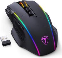"RisoPhy Gaming Mouse Wireless RGB", 2.4G/USB-C/Bluetooth pelė su 8 programuojamais mygtukais/10000DPI/7 RGB apšvietimu, belaidė ergonomiška pelė, skirta PC/Mac žaidėjams